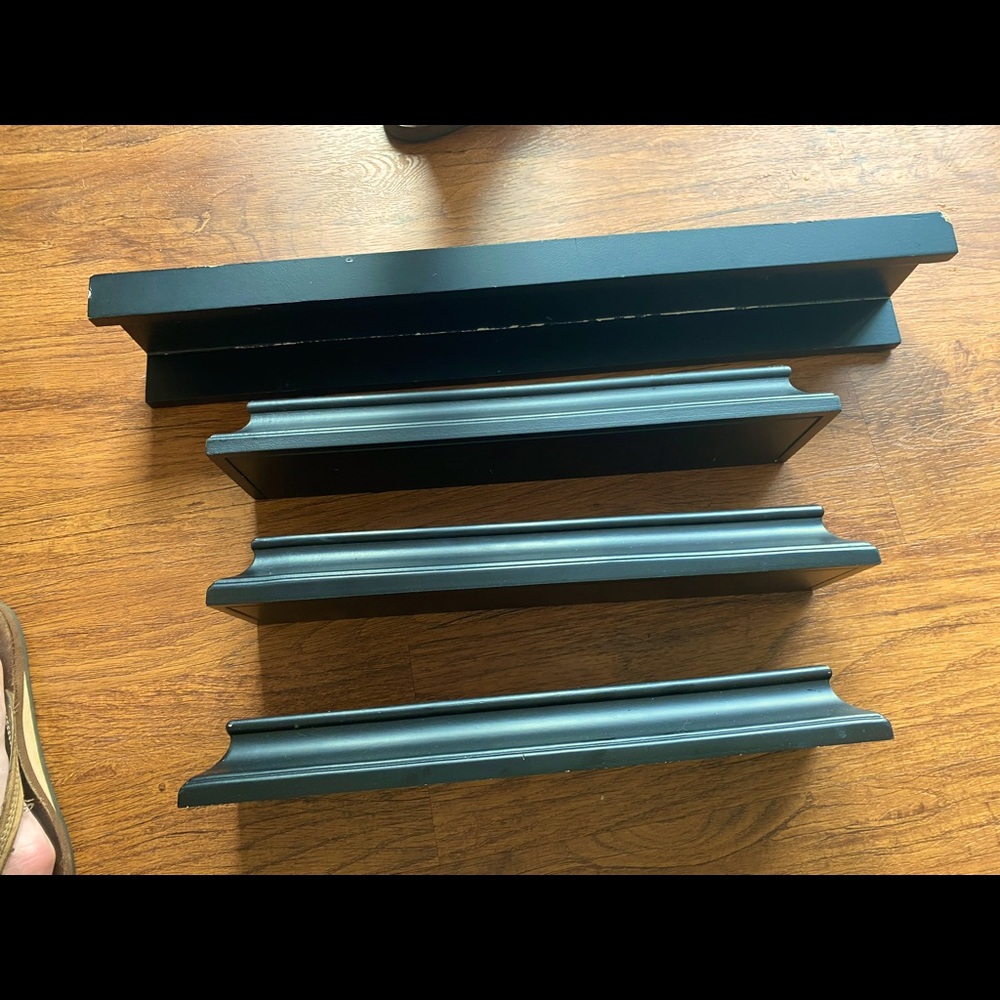 Black shelves